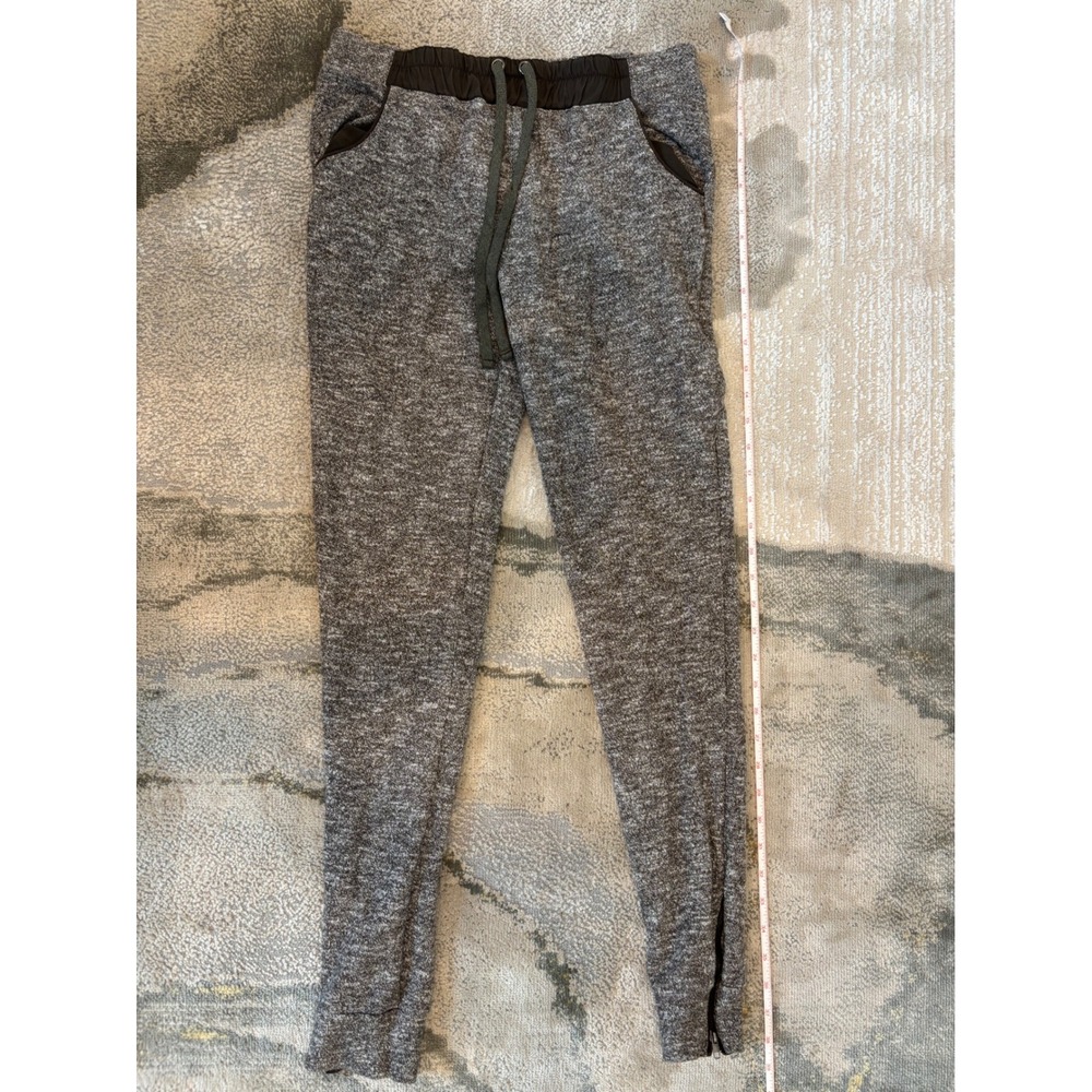 Los Angeles Womens Marled Grey Joggers Slim Fit Ankle Zip Sweatpants Small